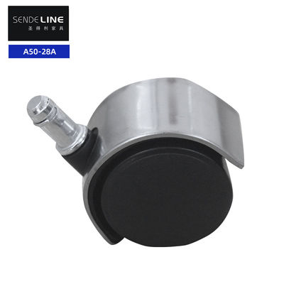 İyi fiyat Siyah Paslanmaz Çelik Ofis Sandalyesi Tekerleği Değiştirme Naylon 50mm Sessiz Tekerleği çevrimiçi